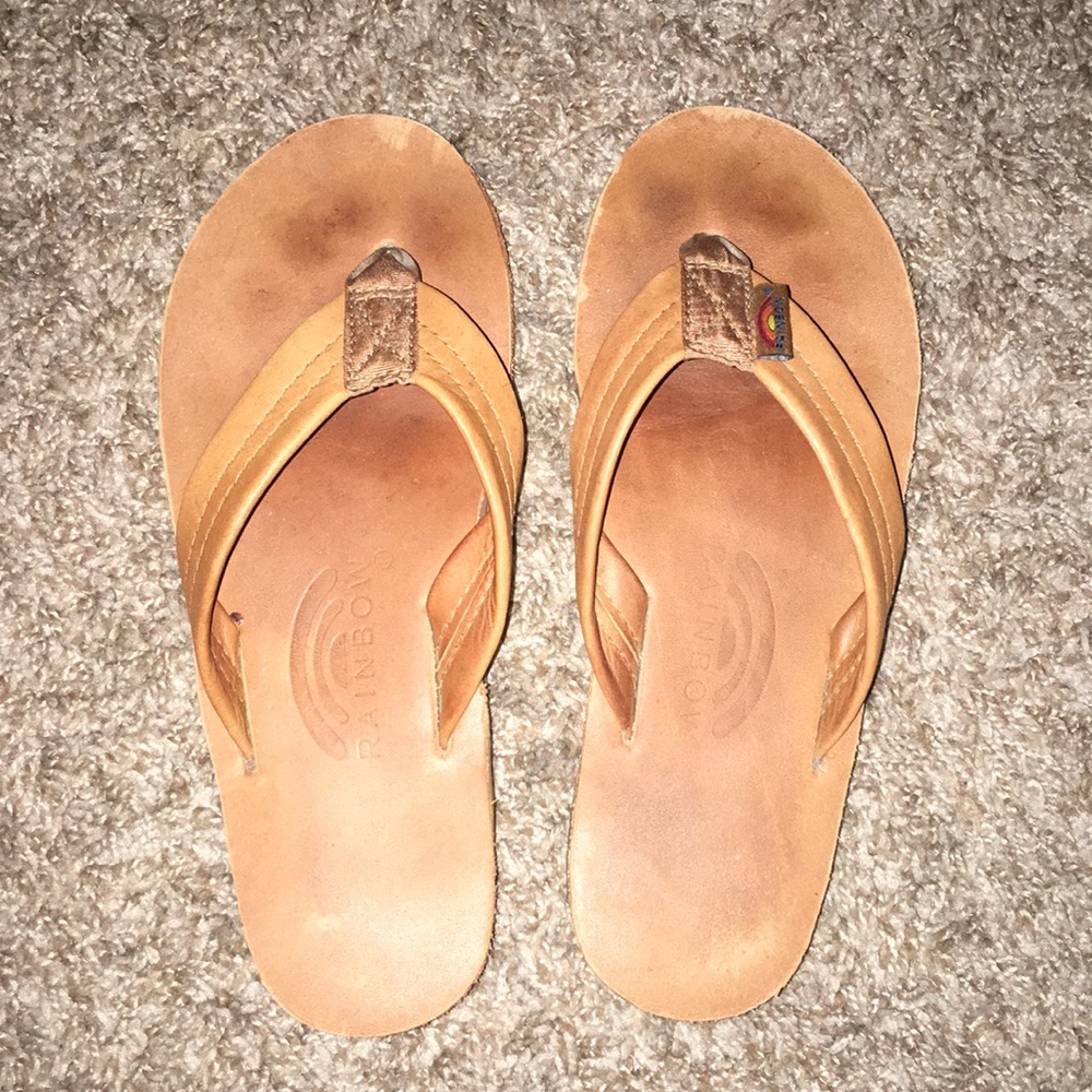 Rainbow flip flops